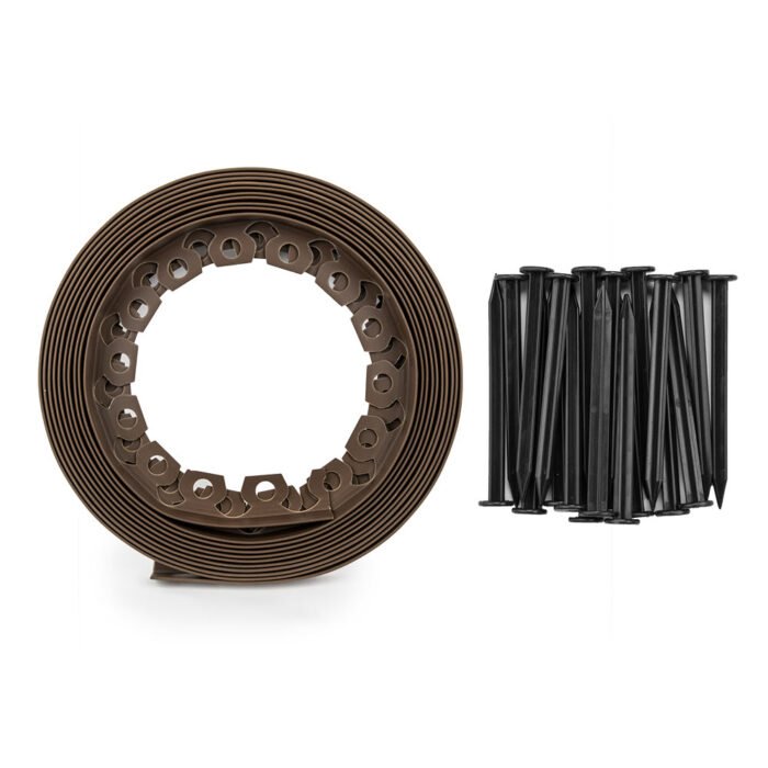 Бордюр газонний 40мм х 10м з комплектом кілків, EASY BORDER, коричневий - Зображення 3